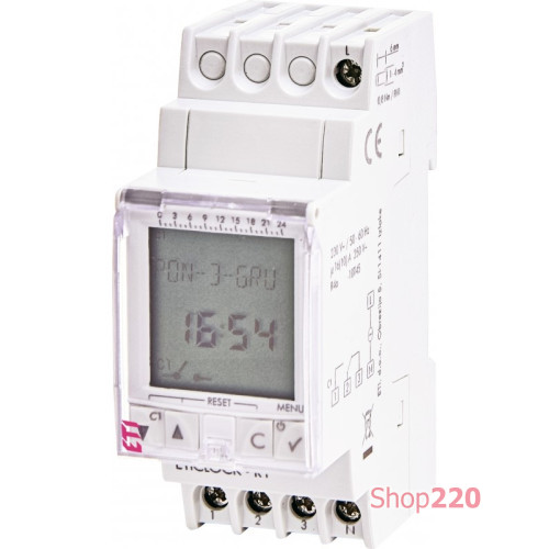 Цифровой таймер Eticlock-R1 230V (1x16A_AC1) с запасом хода ETI 2472053