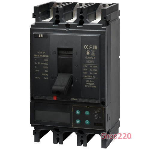 Автоматический выключатель 400A 3P, 50kA, (0.4-1)In/(1.5-12)In, NBS-E 400/3S LCD ETI 4673117