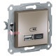 USB розетка тип А+С, бронза, EPH2700369 Schneider Electric Asfora