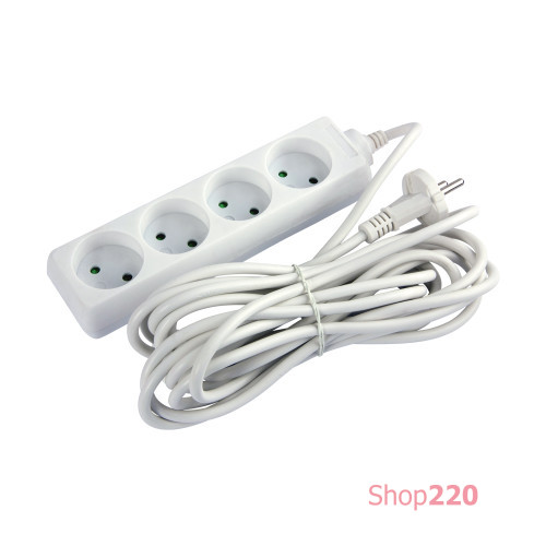 Удлинитель 4 гнезда, 5м, без заземлением, baby protect, e.es.4.5.b Enext s042063