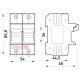 Держатель предохранителей 14х51 до 63А, 2 полюса, на дин-рейку, e.fuse.1451.h2 Enext i0300005