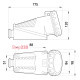 Силовая розетка стационарная 3Р+N+Z, 400В, 32А, IP67, Tarel 2646-137
