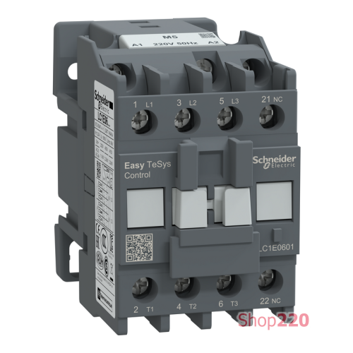 Контактор E 1НЗ, 6А 400В AC3 220В 50ГЦ LC1E0601M5