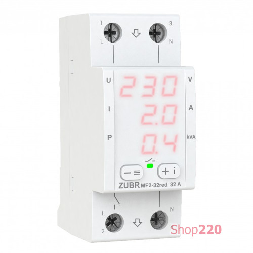 Реле многофункциональное 32А, ZUBR MF2-32 red