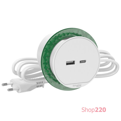 Розетка USB для зарядки в стол, белый, INS44008 Schneider Electric