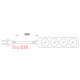Удлинитель 4 гнезда, 3м, без заземлением, baby protect, e.es.4.3.b Enext s042062