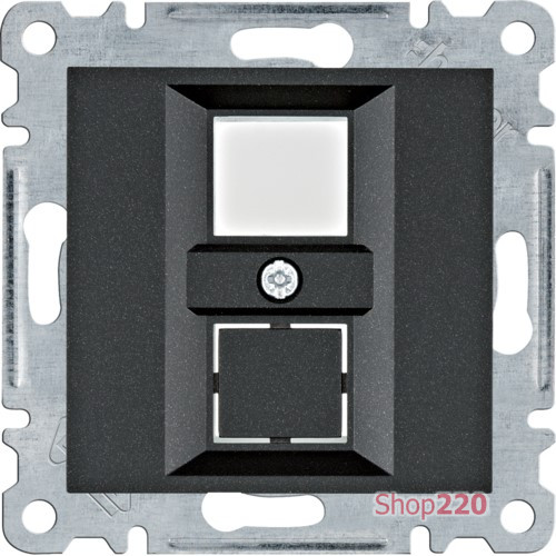Панель двойная для RJ11/RJ45, черный, Lumina WL2323 Hager