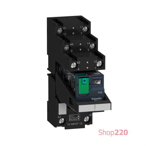 Реле электромеханическое миниатюрное, 2CO, LED, =24В RXM2AB2BDPVS