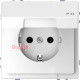 Розетка электрическая с крышкой, IP44, белый лотос, Merten MTN2314-6035