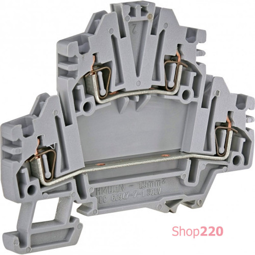 Клемма пружинная двухуровневая ЕSP2-HMD.1 (1,5 мм кв, серая) ETI 3903183