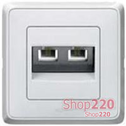 Механизм розетки телефонной двойной 2хRJ11, белый, 773639 Legrand Cariva