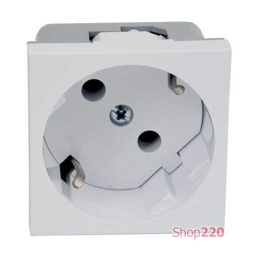 Розетка 220В с заземлением 45х45мм, белый, QUADRO Kopos QS 45X45_HB