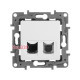 Розетка телефонная RJ-11 и компьютерная RJ-45, белый, 672252 Legrand Etika