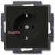 Розетка электрическая с заземлением, черный шато, ABB 20 EUC-95-507 Basic 55