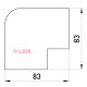 Плоский угол для короба 60х60мм, e.trunking.blend.angle.stand.60.60 Enext s3033016