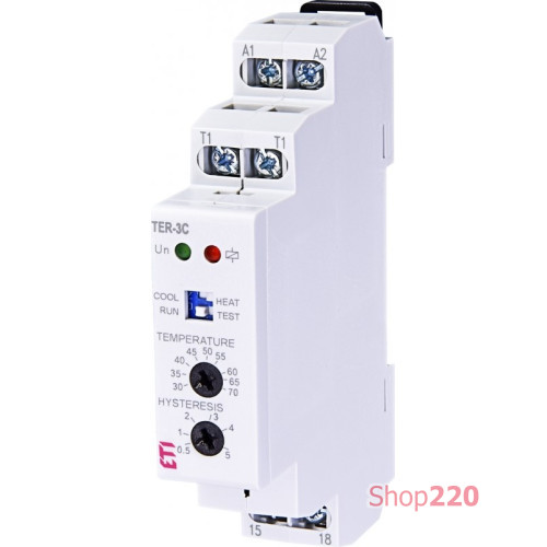 Термостат TER-3 С (+30...+70) 24-240 AC/DC (1x16A_AC1) ETI 2471802