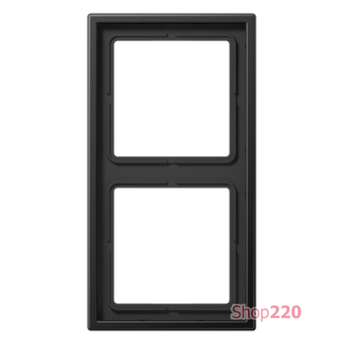 Рамка 2 поста, алюминий дарк, Jung LS990 (металл) AL2982D