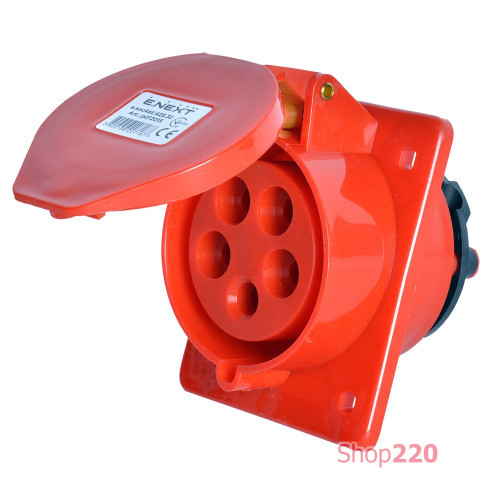 Силовая встраиваемая розетка 5п., 380В, 32А, e.socket.pro.5.32.wall Enext p012015