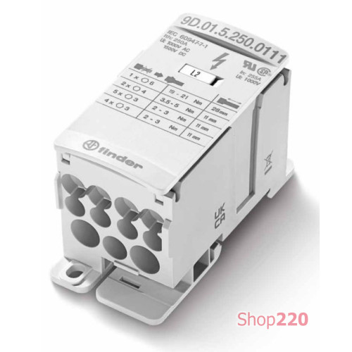 Клеммный распределительный блок 250А, 1 полюс, Finder