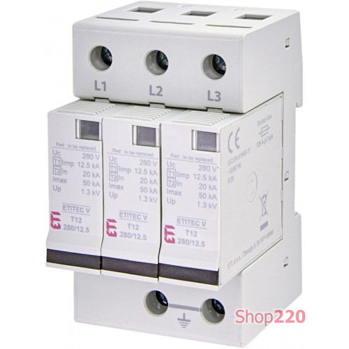 Ограничитель перенапряжения ETITEC V T12 280/12,5 (3+0) RC 2442915