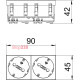 Блок розеток 2х220В, гнезда на 33 градуса, 45х45, белый, 6120103 Obo Bettermann