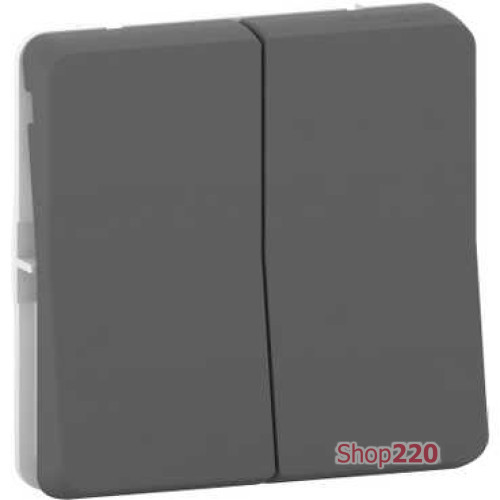 Двухклавишный переключатель IP55, черный, Mureva Styl Schneider MUR35019