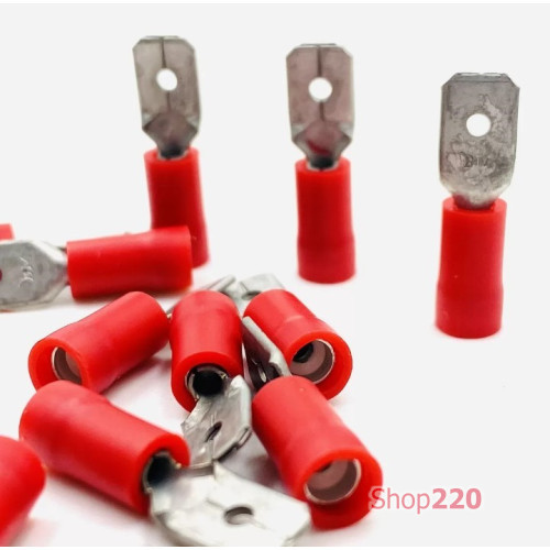 Наконечник Faston 0,25-1,5мм кв (папа 6.3х0.8) красный (100 шт) BM00180