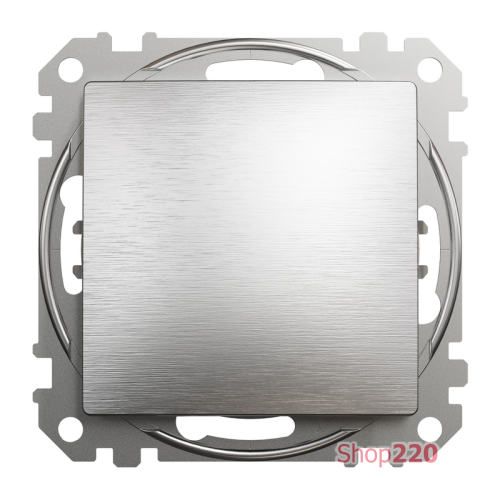 Выключатель проходной 1 клавишный, матовый алюминий, Sedna Design SDD170106