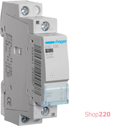 Контактор 25A, 1НЗ, 230В Hager ESC126
