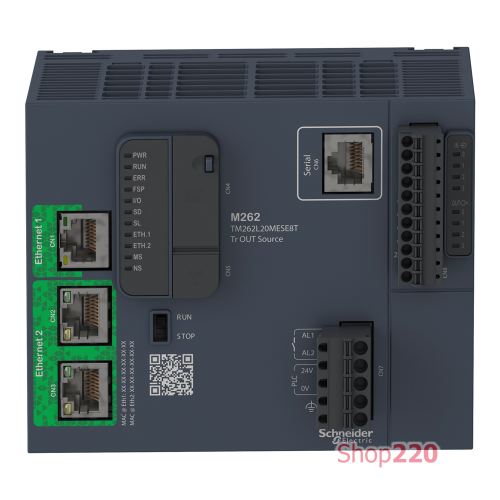 Логический контроллер, Modicon M262, 3 нс/инструкция, Ethernet TM262L20MESE8T