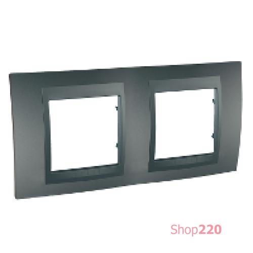 Рамка 2 поста, графит, Unica MGU6.004.12 Schneider