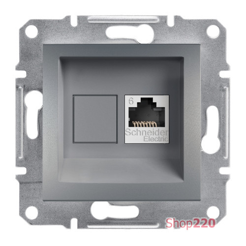 Розетка компьютерная RJ45 кат.6, сталь, EPH4700162 Asfora Schneider