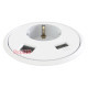 Врезная розетка в стол с USB и RJ45, белый, Powerdot Kondator