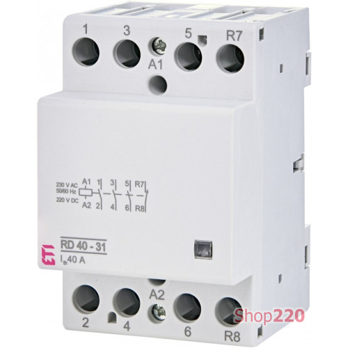 Контактор бесшумный 40А, 3НО+1НЗ, 220В AC/DC, RD 40-31 230V AC/DC ETI ETI 2464020