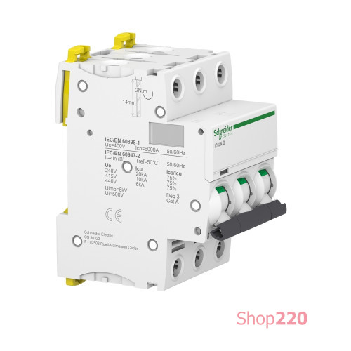 Автоматический выключатель 16А, 3 полюса, кривая B, IC60N Acti9 Schneider Electric A9F78316