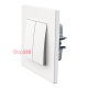 Выключатель двухклавишный, белый, PLK0121031 Plank Electrotechnic