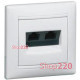 Розетка компьютерная RJ45 двойная, белый, 774231 Legrand Valena