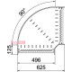 Угловая секция 90°, 60х500 мм, FS (18-22 мкм) 6036570