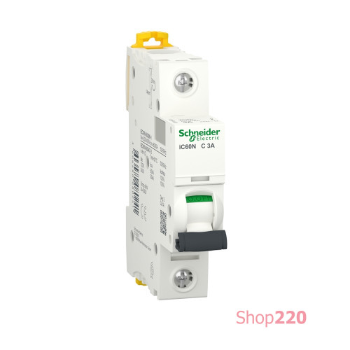 Автоматический выключатель 3А, 1 полюс, кривая C, IC60N Acti9 Schneider Electric A9F74103