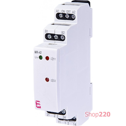 Импульсное реле с функцией "память" MR-42 230V AC (2x16A_AC1) ETI 2470095