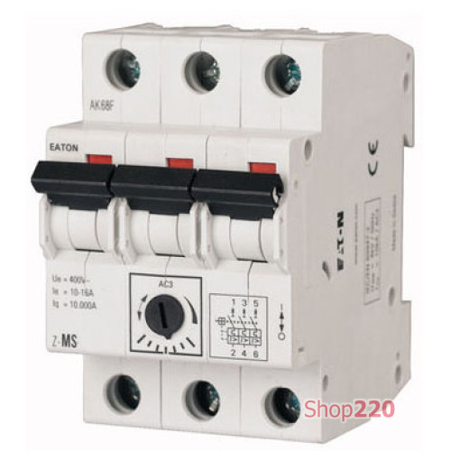Автомат защиты двигателя 1 А, 3 полюса, Z-MS-1/3 Eaton