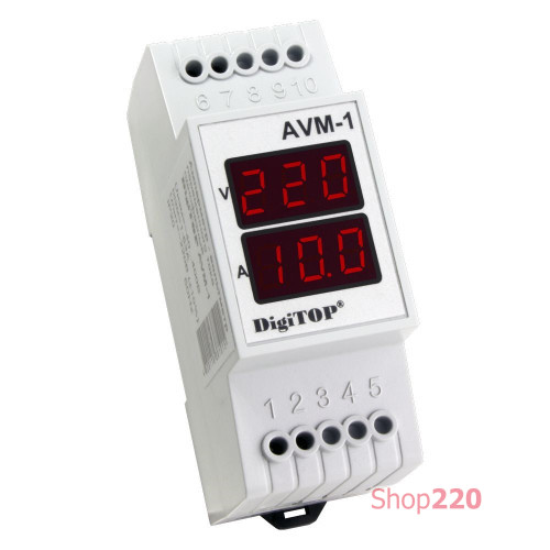 Ампер-вольтметр на din-рейку, AVM-1 Digitop