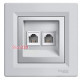 Розетка компьютерная RJ-45 двойная, алюминий, EPH4400161 Asfora Schneider