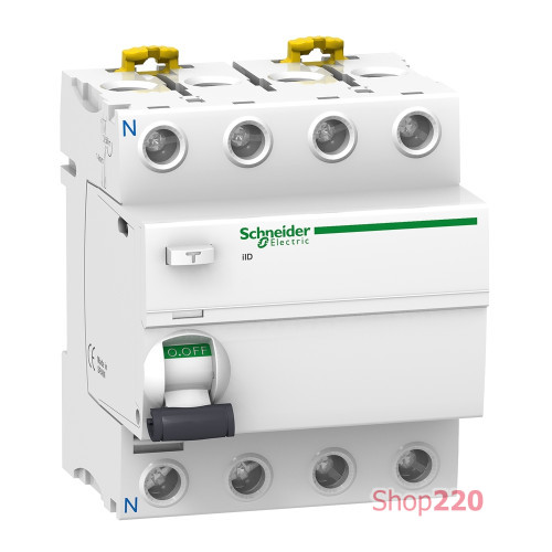 УЗО селективное 100А, 300мА S, 4 полюса, тип А, iID Acti9 Schneider Electric A9R25491