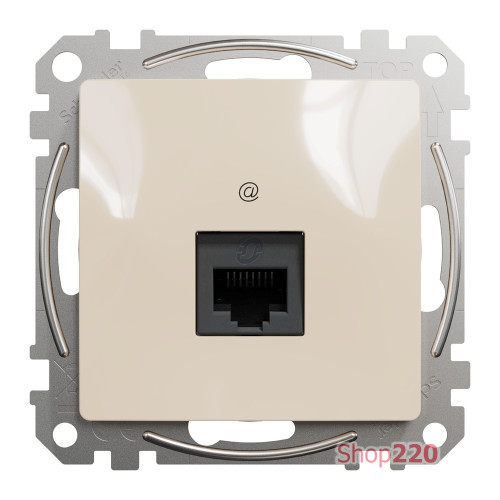 Компьютерная розетка RJ45 кат. 5е UTP, бежевый, Sedna Design SDD112451