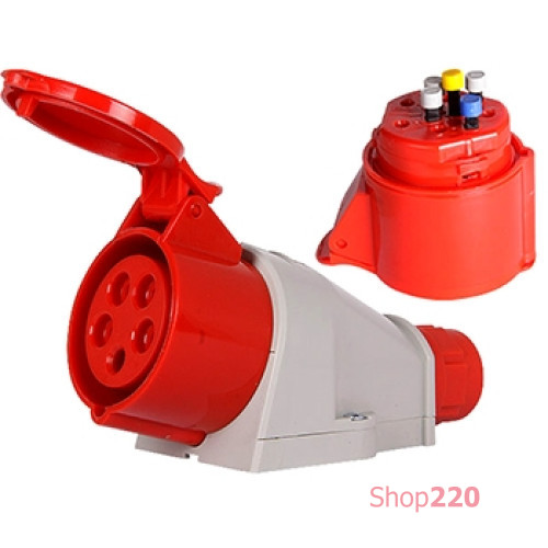 Силовая розетка стационарная 3Р+N+Z, 400В, 16А, IP44 безвинтовая, Tarel 125S