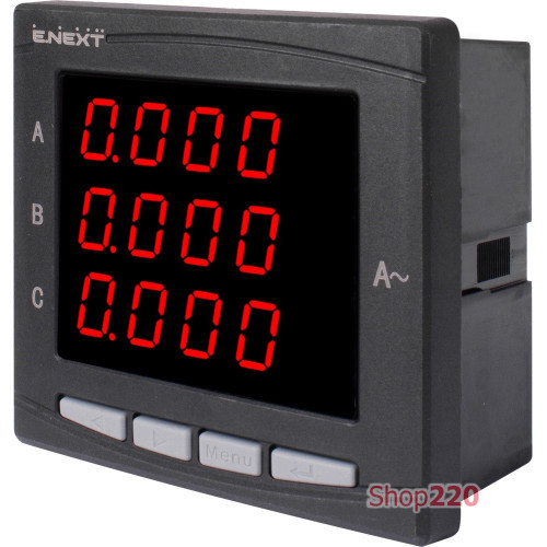 Анализатор параметров сети 96х96мм, АС 230В, 5А, 0-450В, RS-485, LED, e.meter.pro.96.m.led ENEXT p079004