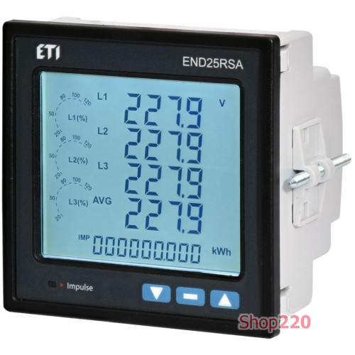 Анализатор сети END25-RSA (96x96мм, RS-485, 2 контакта) ETI 4656954