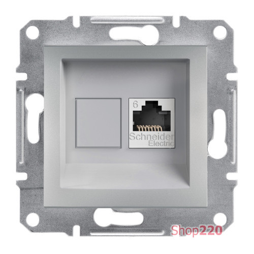 Розетка компьютерная RJ45 кат.6, алюминий, EPH4700161 Asfora Schneider