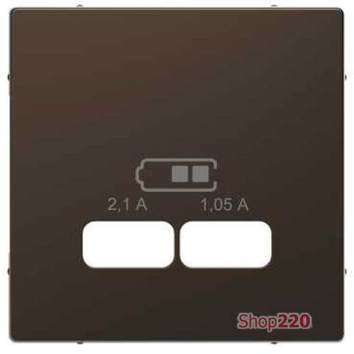 Накладка USB розетки, мокко (металл), Merten MTN4367-6052